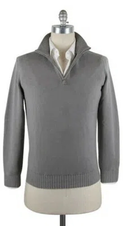 LUIGI BORRELLI LUIGI BORRELLI SOLIDES GRAU PULLOVER - 1/4 REISSVERSCHLUSS - M/50 - (12 /B06218/