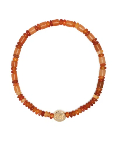 LUIS MORAIS 14KT YELLOW GOLD HORUS EYES BEADED BRACELET