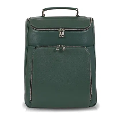LUIS STEVEN MEN'S MEDIUM LAPTOP PACK - FOREST GREEN PEBBLE LEATHER