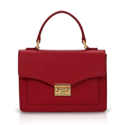 LUIS STEVEN WOMEN'S EMMA TOP HANDLE - RED PEBBLE LEATHER