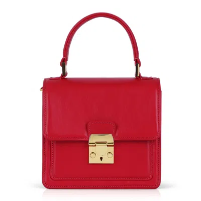 LUIS STEVEN WOMEN'S MADIE TOP HANDLE - RED NAPPA LEATHER