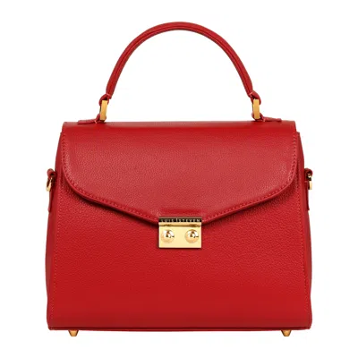 LUIS STEVEN WOMEN'S MAXINE TOP HANDLE - RED PEBBLE LEATHER