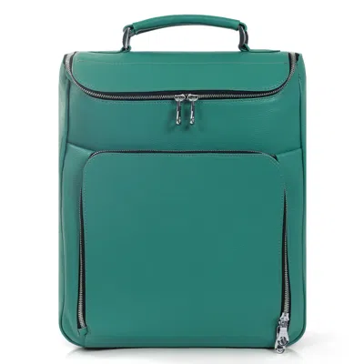 LUIS STEVEN WOMEN'S MEDIUM LAPTOP PACK - GREEN PEBBLE LEATHER