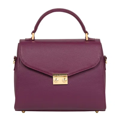 LUIS STEVEN WOMEN'S RED MAXINE TOP HANDLE - BURGUNDY PEBBLE LEATHER