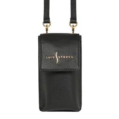 LUIS STEVEN WOMEN'S SMARTPHONE POUCH - BLACK PEBBLE