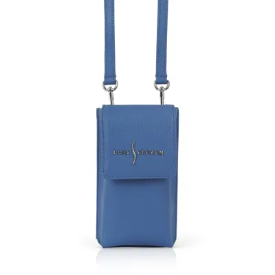 LUIS STEVEN WOMEN'S SMARTPHONE POUCH - LIGHT BLUE PEBBLE