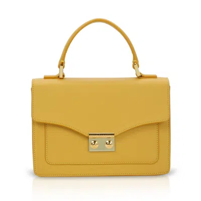 LUIS STEVEN WOMEN'S EMMA TOP HANDLE - YELLOW PEBBLE LEATHER