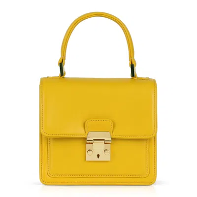 LUIS STEVEN WOMEN'S MADIE TOP HANDLE - YELLOW NAPPA LEATHER