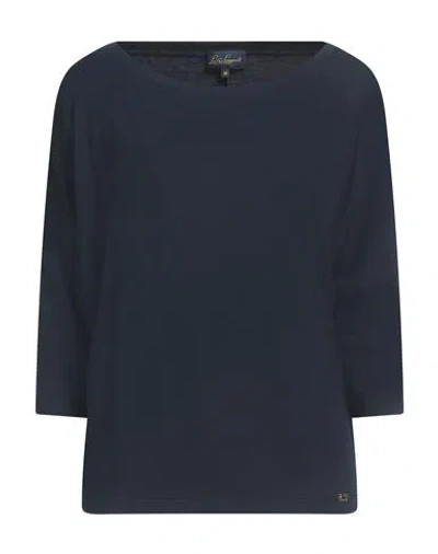 LUISA SPAGNOLI LUISA SPAGNOLI WOMAN T-SHIRT MIDNIGHT BLUE SIZE L VISCOSE, ELASTANE