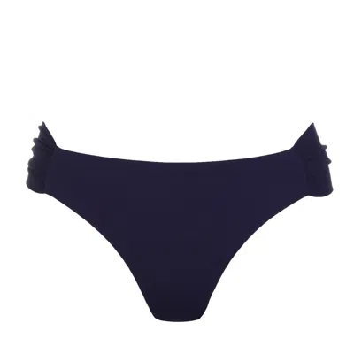 LULA-RU WOMEN'S BLUE RUCHED BOTTOMS NAVY