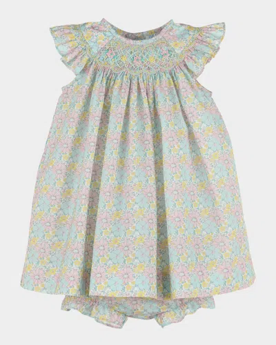 LULI & ME GIRL'S FLORAL FESTIVAL SMOCK BISHOP DRESS
