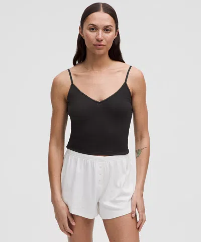 LULULEMON COTTON POINTELLE CROPPED CAMI TANK TOP