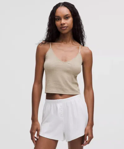 LULULEMON COTTON POINTELLE CROPPED CAMI TANK TOP