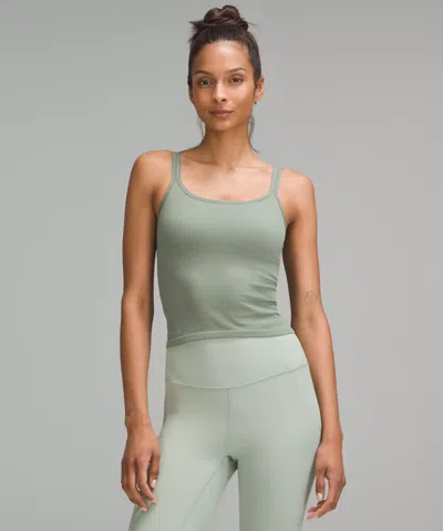 LULULEMON EBB TO STREET SCOOP-NECK CROPPED TANK TOP LIGHT SUPPORT, B/C CUP