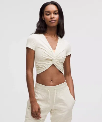 LULULEMON MODAL-SILK TWIST-FRONT CROPPED T-SHIRT