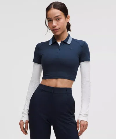 LULULEMON PIQUE TIGHT-FIT CROPPED POLO SHIRT