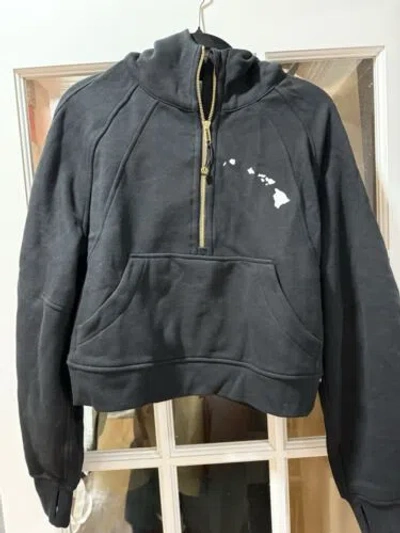 LULULEMON LULULEMON SCUBA HALF-ZIP HOODIE BLACK/GOLD M/L HAWAII EXCLUSIVE LIMITED RARE
