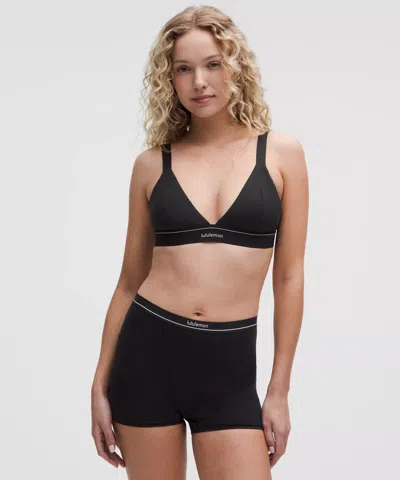 LULULEMON STRETCH COTTON RIBBED LOGO BRALETTE