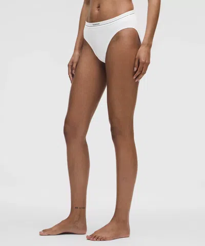 LULULEMON STRETCH COTTON RIBBED LOGO SUPER-HIGH-RISE BIKINI UNDERWEAR