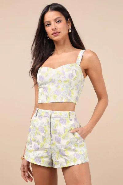 LULUS CARLITA LIGHT MINT MULTI JACQUARD TWO-PIECE ROMPER