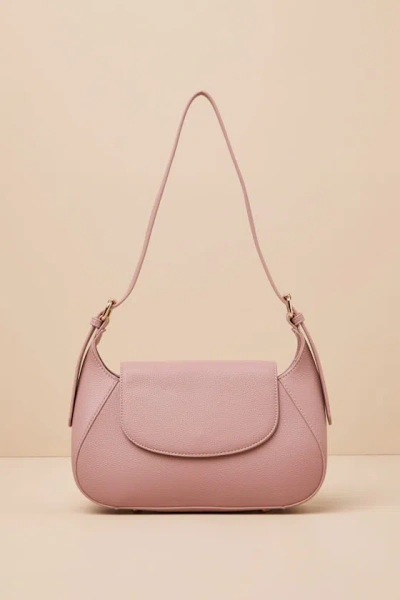 LULUS LUXE STAPLE MAUVE PINK VEGAN LEATHER SHOULDER BAG