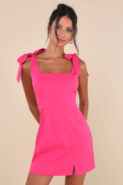 LULUS YOUR SWEETIE FUCHSIA TIE-STRAP MINI DRESS