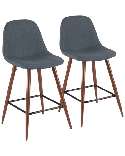 LUMISOURCE LUMISOURCE SET OF 2 PEBBLE COUNTER STOOLS