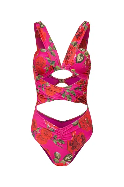 LUNA B WOMEN'S PINK ONE-PIECE BELLA SWIMSUIT – FUCHSIA