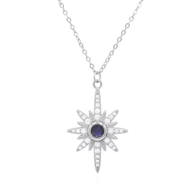 LUNA CHARLES WOMEN'S HEIDI NORTH STAR BIRTHSTONE NECKLACE STERLING SILVER SEPTEMBER