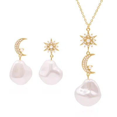 LUNA CHARLES WOMEN'S PEARL DROP GIFT SET