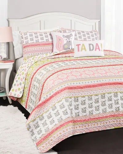 LUSH DECOR LUSH DECOR FOX RUFFLE STRIPE QUILT SET