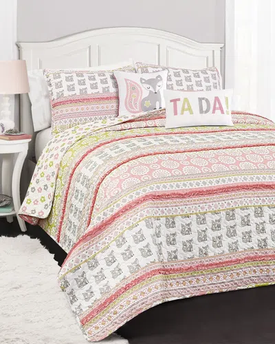 LUSH DECOR LUSH DECOR FOX RUFFLE STRIPE QUILT SET