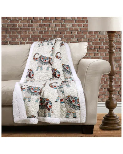 LUSH DECOR LUSH DECOR HATI ELEPHANTS THROW/SHERPA