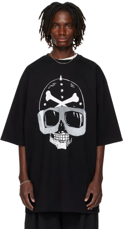 LU'U DAN BLACK PRINTED 'BIG BOY' T-SHIRT