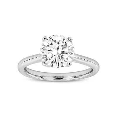 LUVMYJEWELRY 14K WHITE GOLD ROUND CUT LAB GROWN DIAMOND CATHEDRAL ENGAGEMENT RING - 2.06 CTW