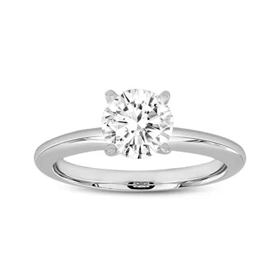 LUVMYJEWELRY 14K WHITE GOLD ROUND CUT LAB GROWN DIAMOND SOLITAIRE ENGAGEMENT RING - 1.06 CTW