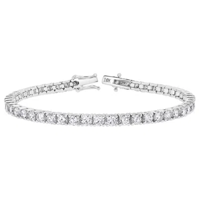LUVMYJEWELRY 15LUV 10K WHITE GOLD LAB GROWN DIAMOND TENNIS BRACELETS - 11.16 CARATS