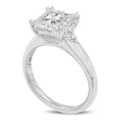LUVMYJEWELRY LUVMYJEWELRY ANTOANETA 14K WHITE GOLD PRINCESS CUT LAB GROWN DIAMOND ENGAGEMENT RING