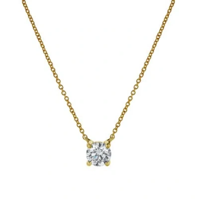 LUVMYJEWELRY LUVMYJEWELRY APOLLO 14K YELLOW GOLD ROUND LAB GROWN DIAMOND PENDANT