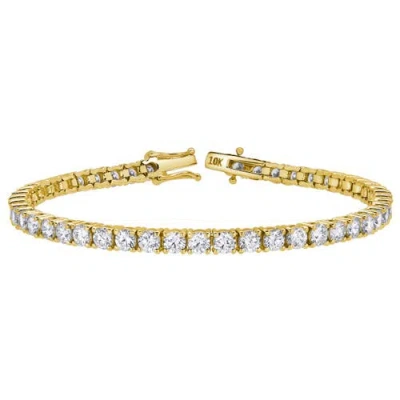 LUVMYJEWELRY LUVMYJEWELRY ARIS 10K YELLOW GOLD LAB GROWN DIAMOND TENNIS BRACELET