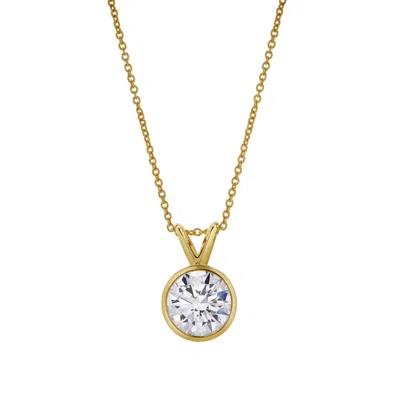 LUVMYJEWELRY ASTRAL 14K GOLD ROUND LAB GROWN DIAMOND PENDANT - 1.6 CT