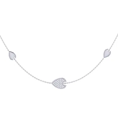 LUVMYJEWELRY AVANI RAINDROP LAYERED STERLING SILVER DIAMOND NECKLACE