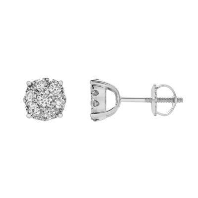 LUVMYJEWELRY BALLMORE 10K GOLD DIAMOND UNISEX EARRINGS - 0.5 CTS