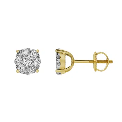 LUVMYJEWELRY BALLMORE 10K GOLD DIAMOND UNISEX EARRINGS - 1.02 CTS