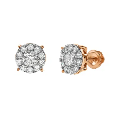 LUVMYJEWELRY BLAZERS M 14K GOLD DIAMOND STUD EARRINGS - 0.35CT.