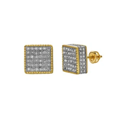 LUVMYJEWELRY LUVMYJEWELRY CALOROSO 10K YELLOW GOLD DIAMOND UNISEX EARRINGS