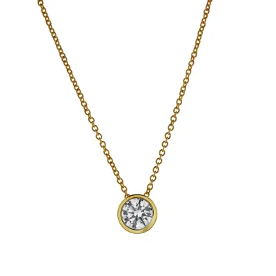 LUVMYJEWELRY CARLYLE 14K GOLD ROUND LAB GROWN DIAMOND PENDANT - 0.75 CTW