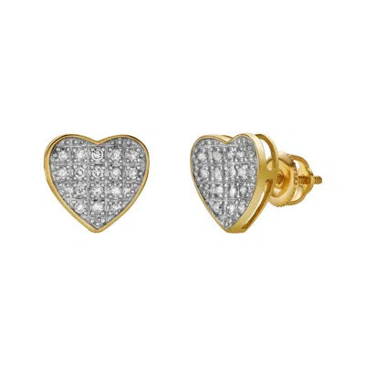LUVMYJEWELRY CHERISH 10K YELLOW GOLD CLUSTER DIAMOND UNISEX EARRINGS - 0.14 CTS