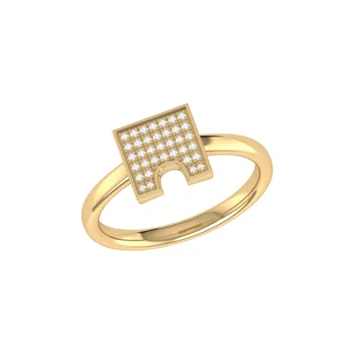 LUVMYJEWELRY CITY ARCHES SQUARE STERLING SILVER DIAMOND RING