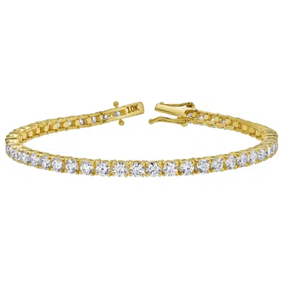 LUVMYJEWELRY DIVINE 10K YELLOW GOLD LAB GROWN DIAMOND TENNIS BRACELET - 3.4MM